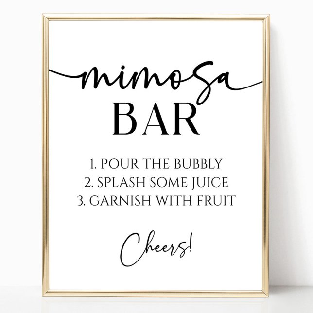 Elegant Modern Minimalist Mimosa Pub-tecken Poster (Skapare uppladdad)