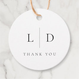 Elegant Modern Minimalist Monogram Bröllop Gåvor Etiketter