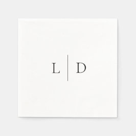 Elegant Modern Minimalist Monogram Bröllop Pappersservett