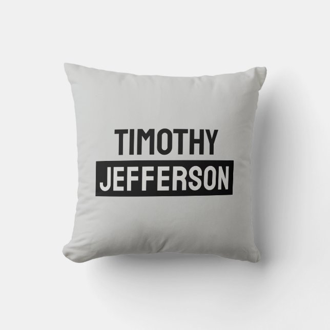 Elegant Modern Minimalist Own Name Kudde (Framsida)