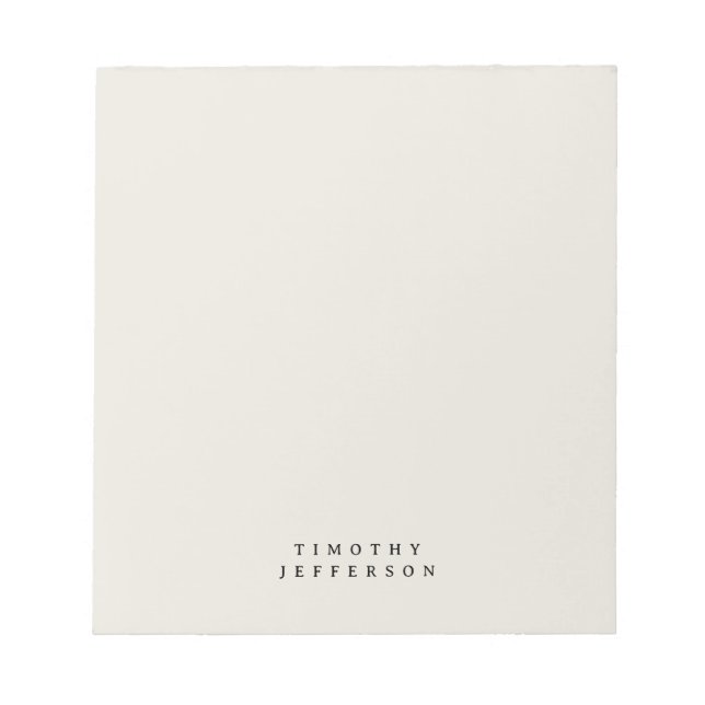 Elegant Modern Minimalist Own Namn Anteckningsblock (Framsida)
