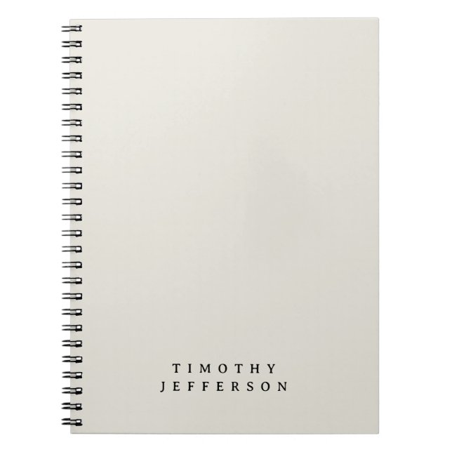 Elegant Modern Minimalist Own Namn Anteckningsbok (Framsidan)
