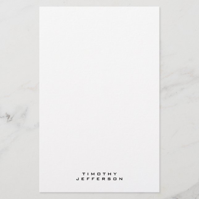 Elegant Modern Minimalist Own Namn Brevpapper (Framsida)