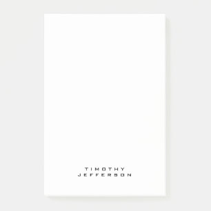 Elegant Modern Minimalist Own Namn Post-it Block