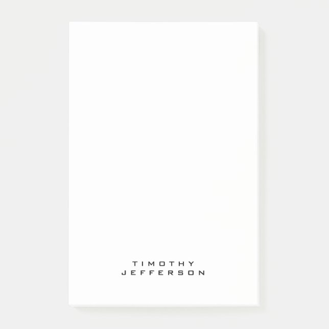 Elegant Modern Minimalist Own Namn Post-it Block (Framsida)