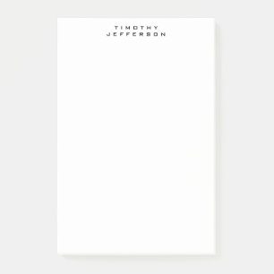 Elegant Modern Minimalist Own Namn Post-it Block