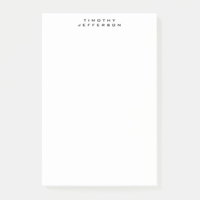 Elegant Modern Minimalist Own Namn Post-it Block (Framsida)