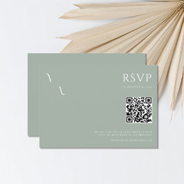 Elegant Modern Minimalist Sage Grönt Bröllop OSA Kort