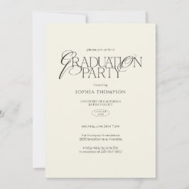 Elegant Modern Minimalist Typography Graduation Inbjudningar
