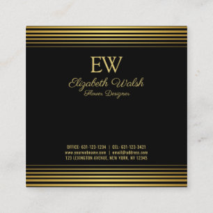 Elegant modern minimalist urblekt guld linjedesign fyrkantigt visitkort