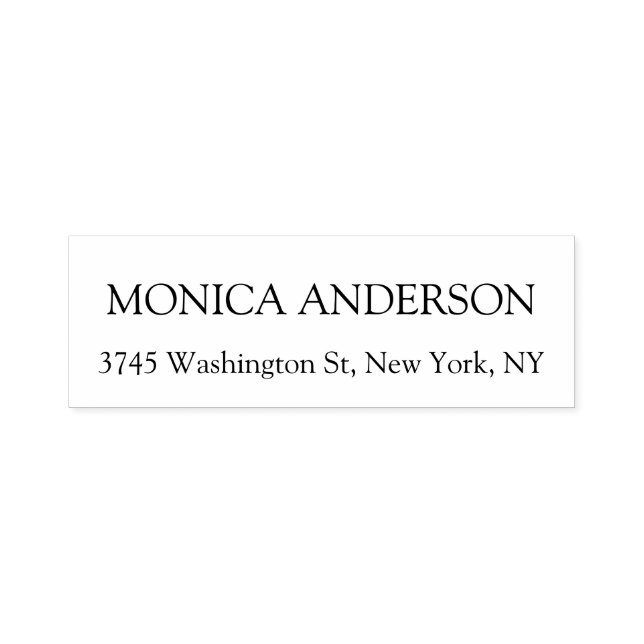 Elegant Modern Minimalist Vit Självfärgande Stämpel (Design)