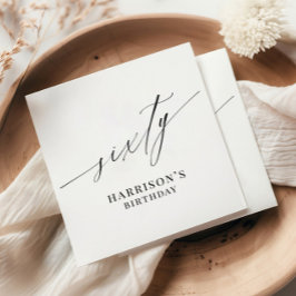 Elegant Modern minimalistisk 60:e födelsedagen Pappersservett