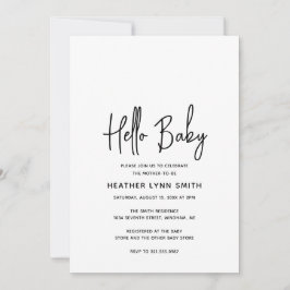 Elegant Modern minimalistisk babystövel för Hej Inbjudningar