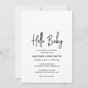Elegant Modern minimalistisk babystövel för Hej Inbjudningar