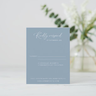 Elegant Modern minimalistisk dammblått Bröllop OSA Kort