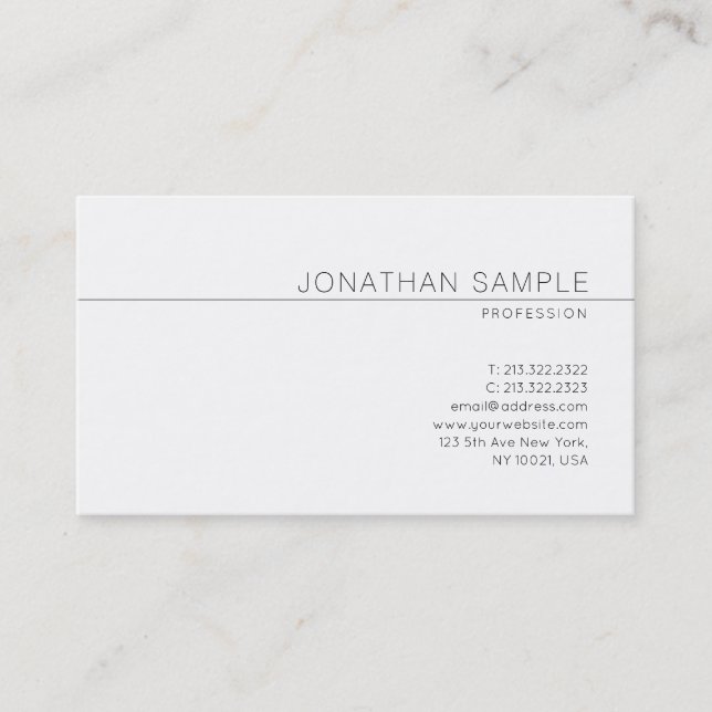 Elegant Modern Minimalistisk Design Trendig Enkel Visitkort (Framsida)