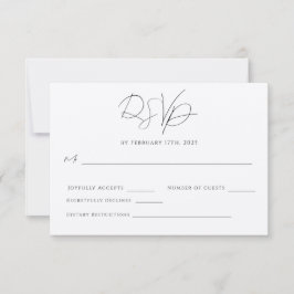 Elegant Modern Minimalistisk Enkel Elegant RSVP-ko OSA Kort