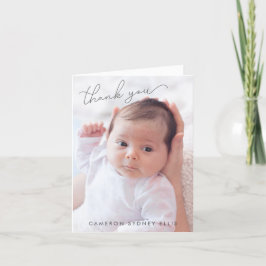 Elegant Modern minimalistisk foto med två Baby-fot Tack Kort