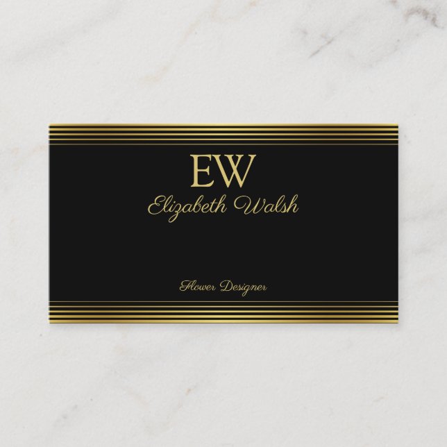 Elegant Modern Minimalistisk Guld Linjer Kort Desi (Framsida)
