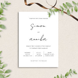 Elegant Modern minimalistisk handskriftsteckensnit Inbjudningar