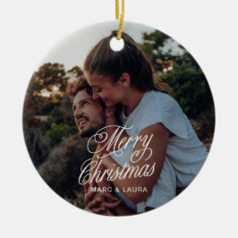 Elegant Modern Minimalistisk julfotfoto Julgransprydnad Keramik