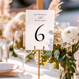 Elegant Modern Minimalistisk Kalligrafisk Bröllop Bordsnummer