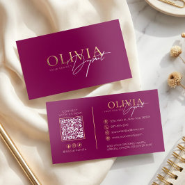 Elegant Modern Minimalistisk Lyx Berry Röd Guld
