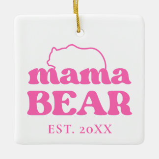 Elegant Modern Minimalistisk Mamma Björn Stylish Julgransprydnad Keramik