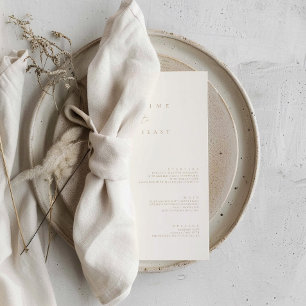 Elegant Modern minimalistisk meny för Bröllop med Inbjudningar