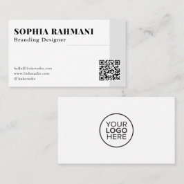 Elegant Modern minimalistisk QR-kod svart vit Visitkort