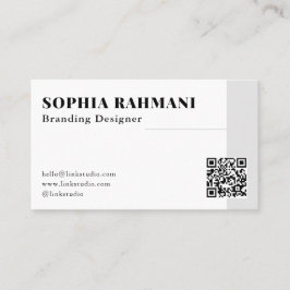 Elegant Modern minimalistisk QR-kod svart vit Visitkort