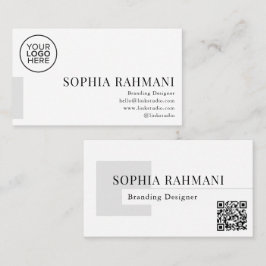 Elegant Modern minimalistisk QR-kod svart vit Visitkort