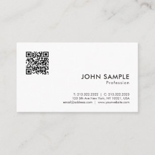 Elegant Modern Minimalistisk QR-kodmall Matt Visitkort