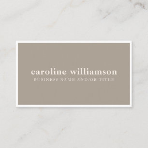 Elegant Modern Minimalistisk Rustic Taupe enkel Visitkort