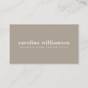 Elegant Modern Minimalistisk, Rustic Taupe Visitkort