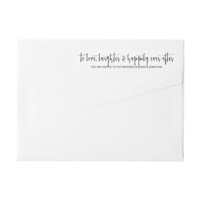 Elegant Modern Minimalistisk skript enkel Bröllop Etikettband (Baksidan)