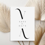 Elegant Modern minimalistisk svart och vitt Bröllo<br><div class="desc">Moderna minimalistiska svarta och vita Bröllop spara datum-kort. Har elegant monogramtypografi och minimal grafisk design.</div>