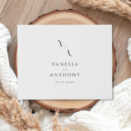 Elegant Modern minimalistisk svart och vitt Bröllo Gästböcker