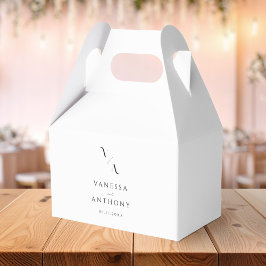 Elegant Modern minimalistisk svart och vitt Bröllo Presentaskar