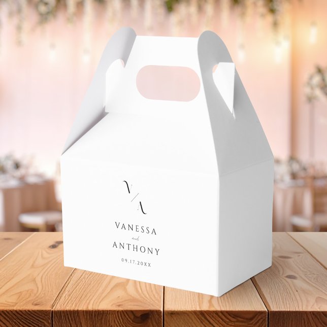 Elegant Modern minimalistisk svart och vitt Bröllo Presentaskar (Skapare uppladdad)