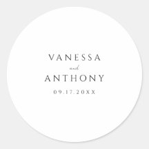 Elegant Modern minimalistisk svart och vitt Bröllo