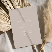 Elegant Modern minimalistisk Taupe Bröllop