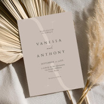 Elegant Modern minimalistisk Taupe Bröllop