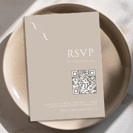 Elegant Modern minimalistisk Taupe Bröllop OSA Kort