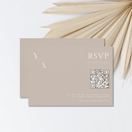 Elegant Modern minimalistisk Taupe Bröllop OSA Kort