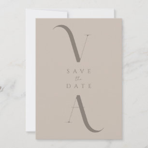 Elegant Modern minimalistisk Taupe Bröllop Spara Datumet