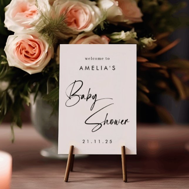 Elegant Modern minimalistisk välkomstbabystövel Poster (Skapare uppladdad)