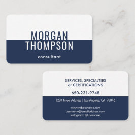 Elegant Modern minimalistisk vit marinvit marinvit Visitkort