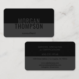 Elegant Modern minimalistiskt vanligt svart Grått Visitkort