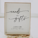 Elegant Modern minimalistkort och presentkort Poster<br><div class="desc">Det här är ett elegant- och presenttecken med ett serieteckensnitt och ett svävande calligrafteckensnitt. Redigera alla formuleringar utom "kort" och "gåvor" i ord på detta minimalistiska tecken i bord. Alla teckensnitt i färg kan också redigeras. // Om du vill matcha designen söker du efter OLIVIA i Nicole Zazzle-butiken uppriktigt. *...</div>